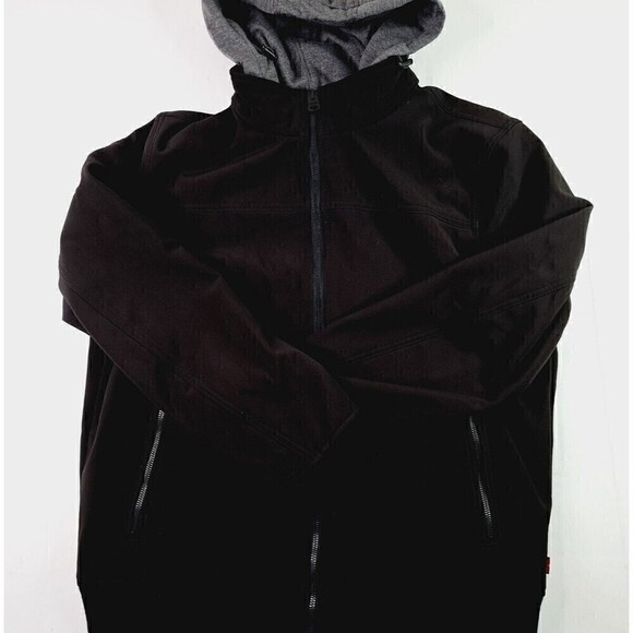 LEVIS Men's Hooded Softshell Full Zip Jacket Black Size Large - Picture 1 of 6